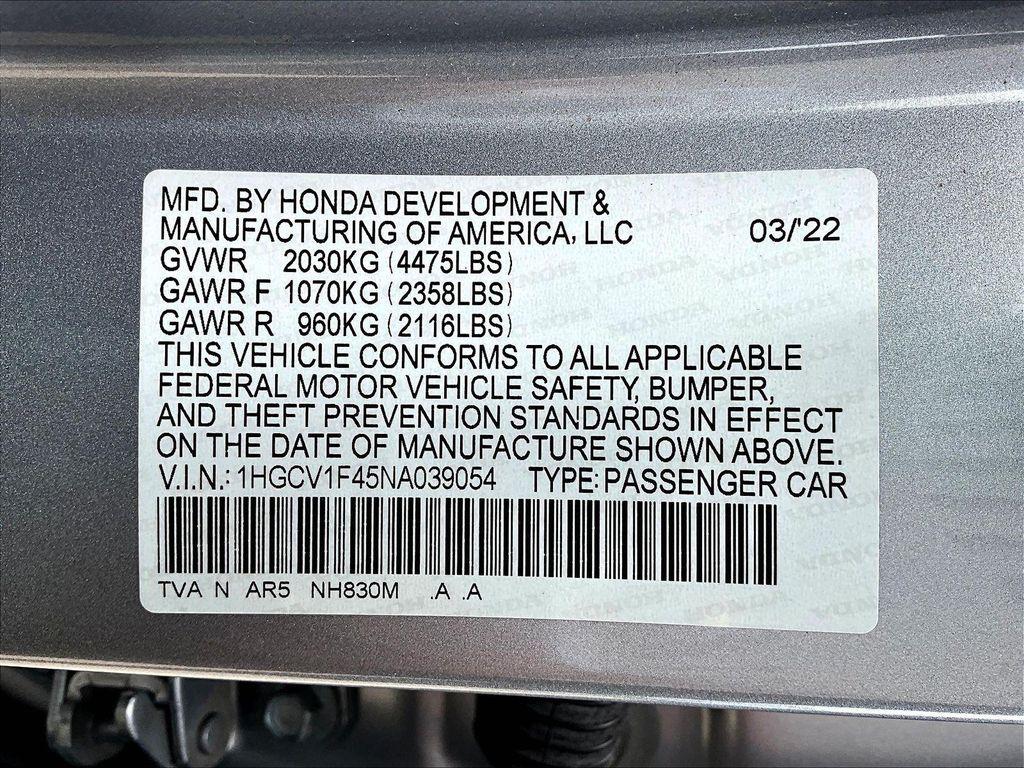 used 2022 Honda Accord car, priced at $26,619