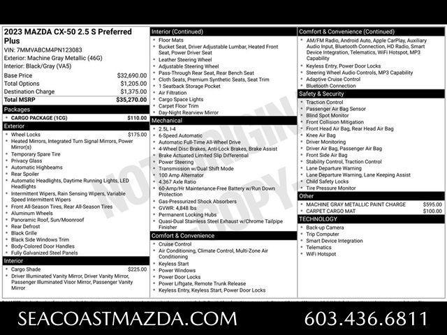 used 2023 Mazda CX-50 car, priced at $25,514