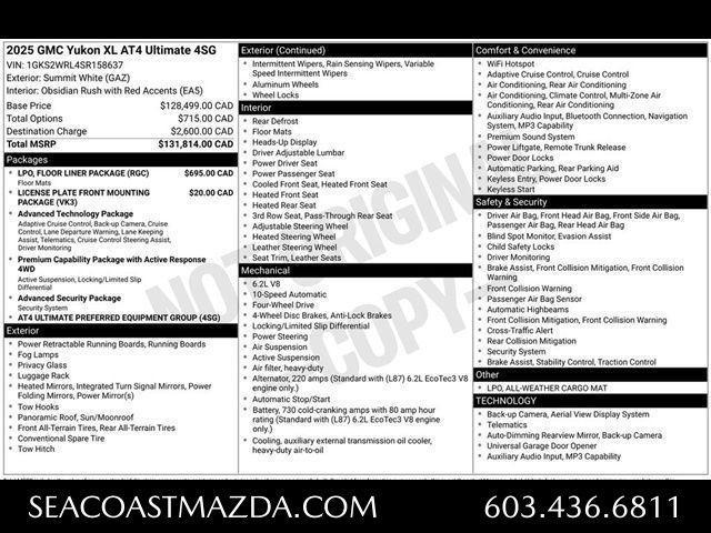 used 2025 GMC Yukon XL car, priced at $93,514