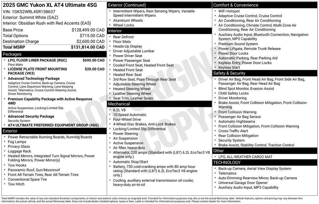 used 2025 GMC Yukon XL car, priced at $93,514