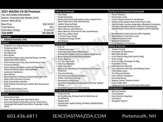 used 2021 Mazda CX-30 car, priced at $19,995