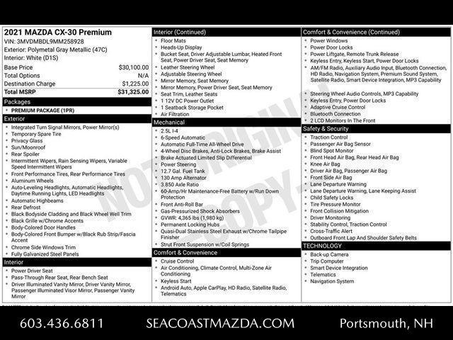 used 2021 Mazda CX-30 car, priced at $19,995