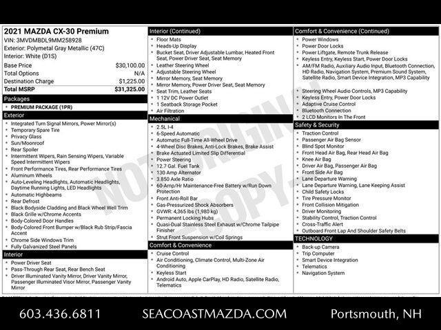 used 2021 Mazda CX-30 car, priced at $19,995