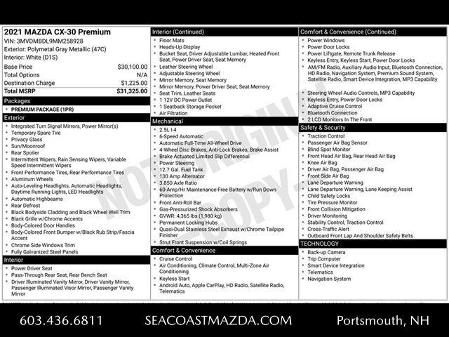 used 2021 Mazda CX-30 car, priced at $19,995