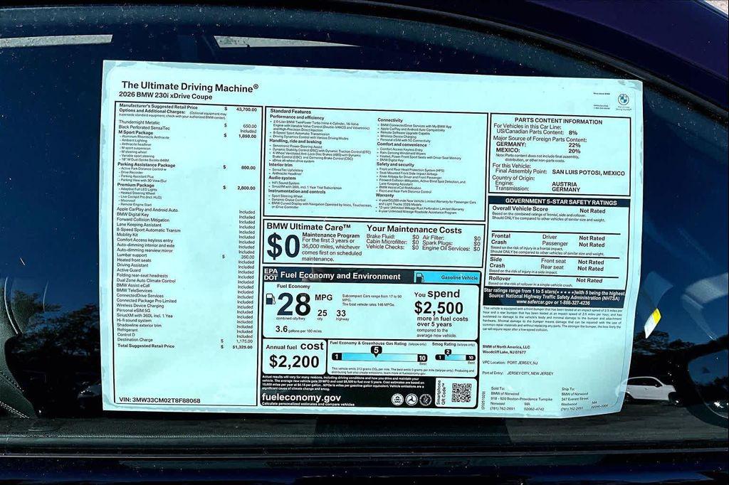 new 2026 BMW 230 car, priced at $51,325