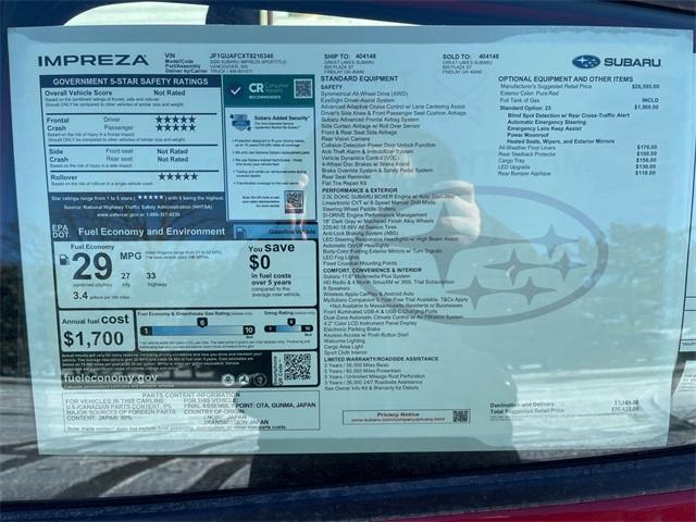 new 2026 Subaru Impreza car, priced at $29,232