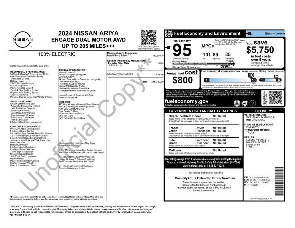 used 2024 Nissan ARIYA car, priced at $19,490