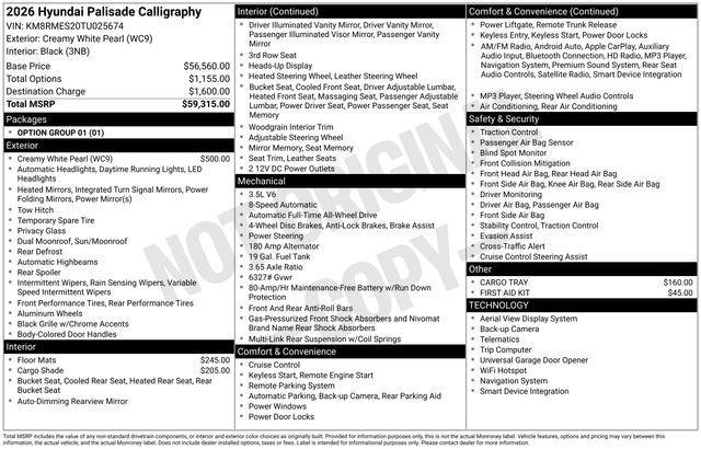 new 2026 Hyundai Palisade car, priced at $55,710