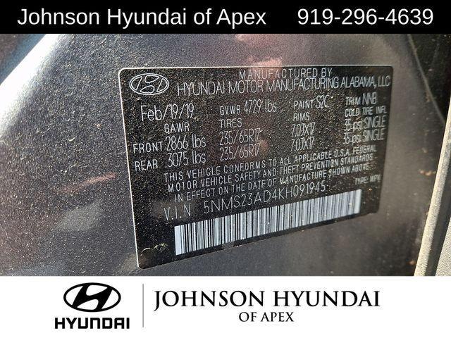used 2019 Hyundai Santa Fe car, priced at $15,998