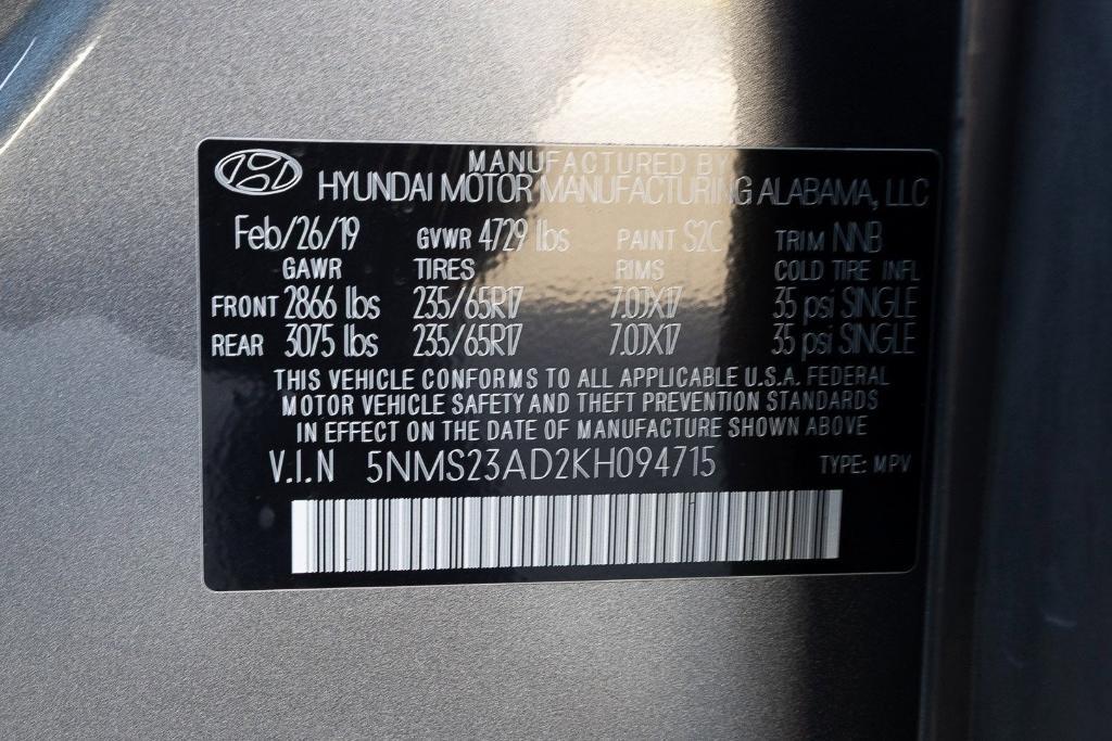 used 2019 Hyundai Santa Fe car, priced at $12,995