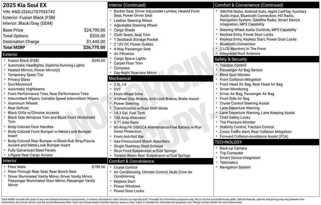 used 2025 Kia Soul car, priced at $21,826