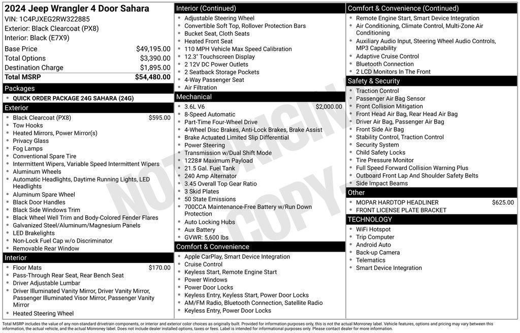 used 2024 Jeep Wrangler car, priced at $41,546