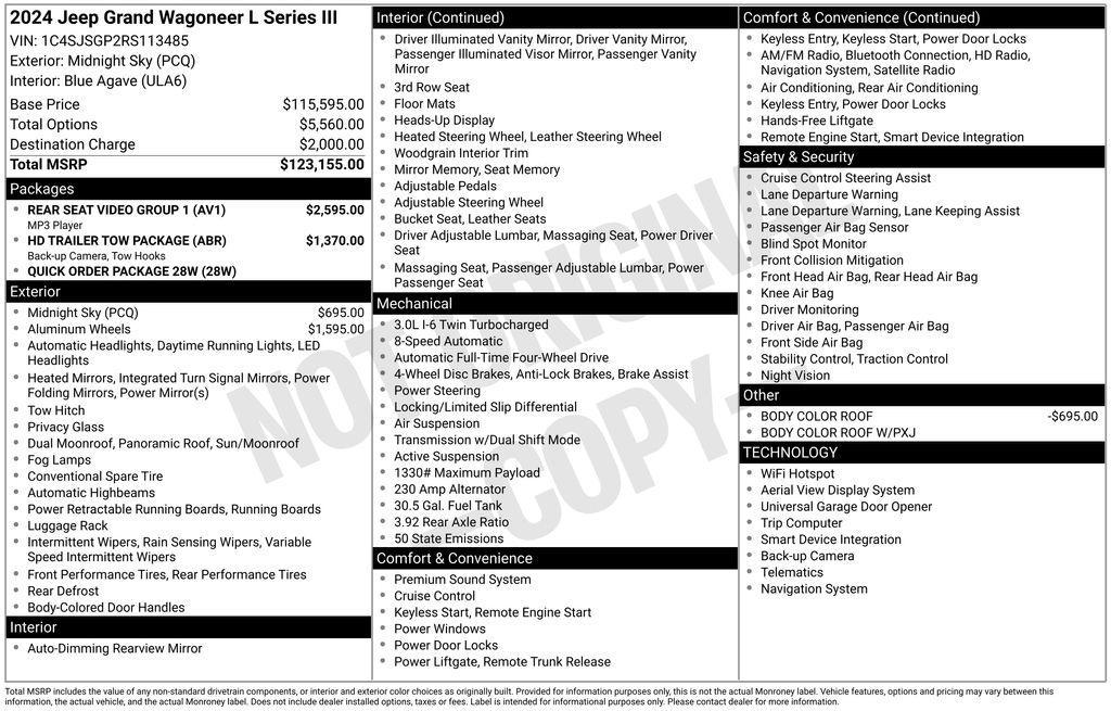 new 2024 Jeep Grand Wagoneer L car, priced at $115,855