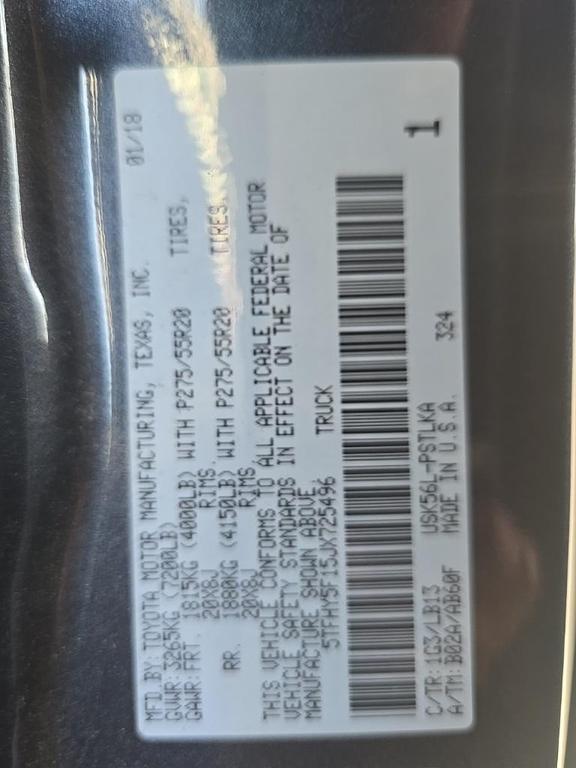 used 2018 Toyota Tundra car, priced at $27,000