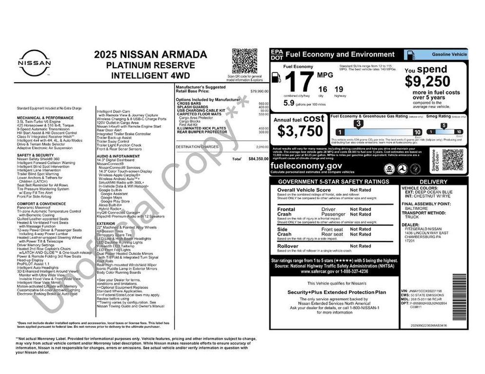 new 2025 Nissan Armada car, priced at $76,372