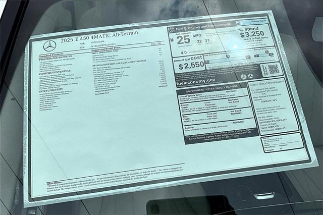 new 2025 Mercedes-Benz E-Class car, priced at $85,835