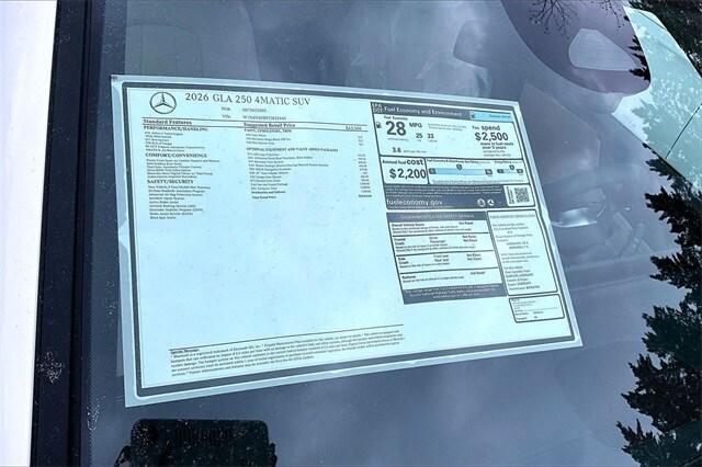 new 2026 Mercedes-Benz GLA 250 car, priced at $50,815