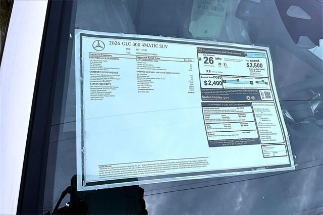 new 2026 Mercedes-Benz GLC 300 car, priced at $60,885