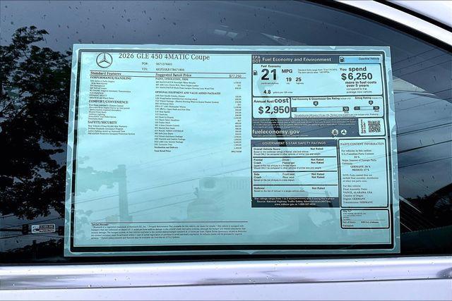 new 2026 Mercedes-Benz GLE 450 car, priced at $96,690