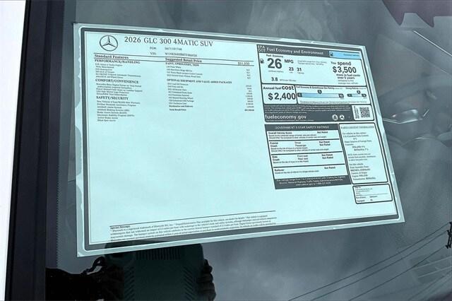 new 2026 Mercedes-Benz GLC 300 car, priced at $57,920