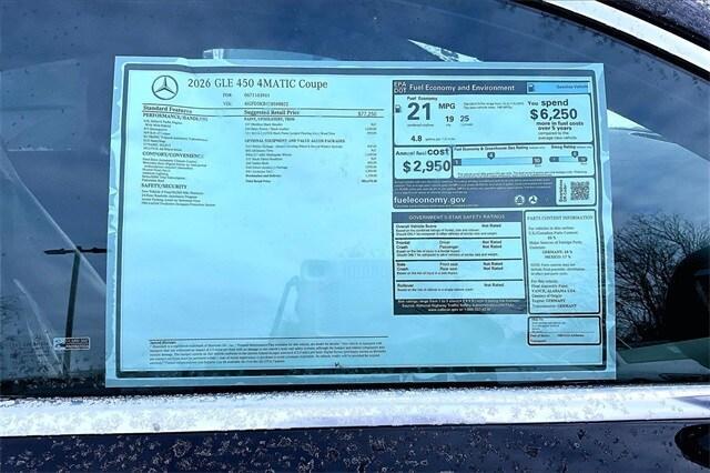 new 2026 Mercedes-Benz GLE 450 car, priced at $86,470