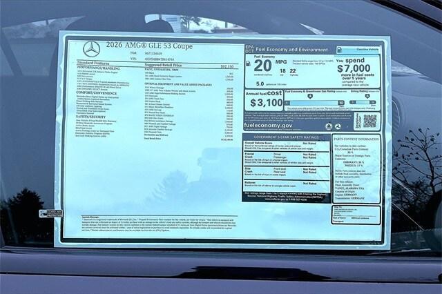 new 2026 Mercedes-Benz AMG GLE 53 car, priced at $112,140