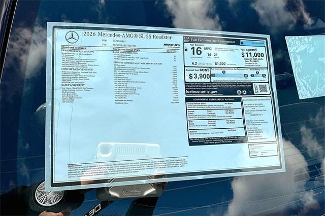 new 2026 Mercedes-Benz AMG SL 55 car, priced at $166,245