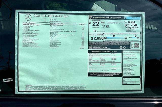 new 2026 Mercedes-Benz GLE 350 car, priced at $77,980