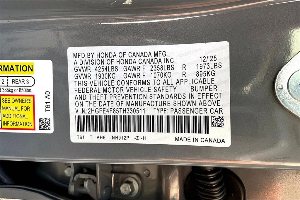 new 2026 Honda Civic Hybrid car, priced at $30,945