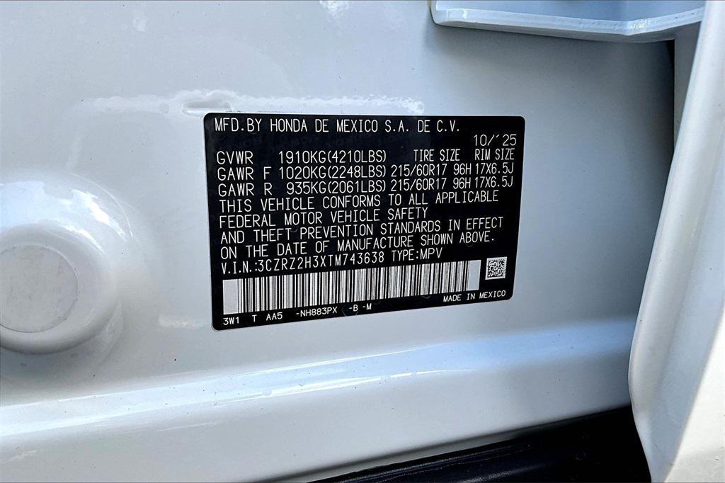 new 2026 Honda HR-V car, priced at $29,605