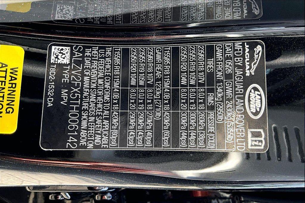 new 2026 Land Rover Range Rover Evoque car, priced at $62,665