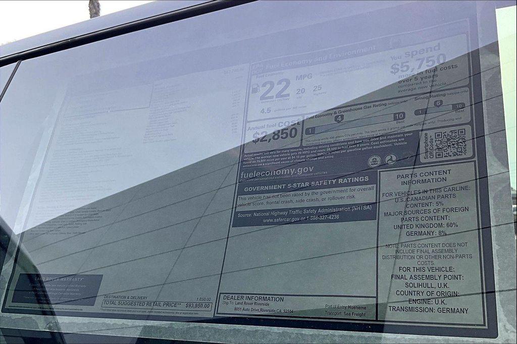 new 2026 Land Rover Range Rover Sport car, priced at $93,950