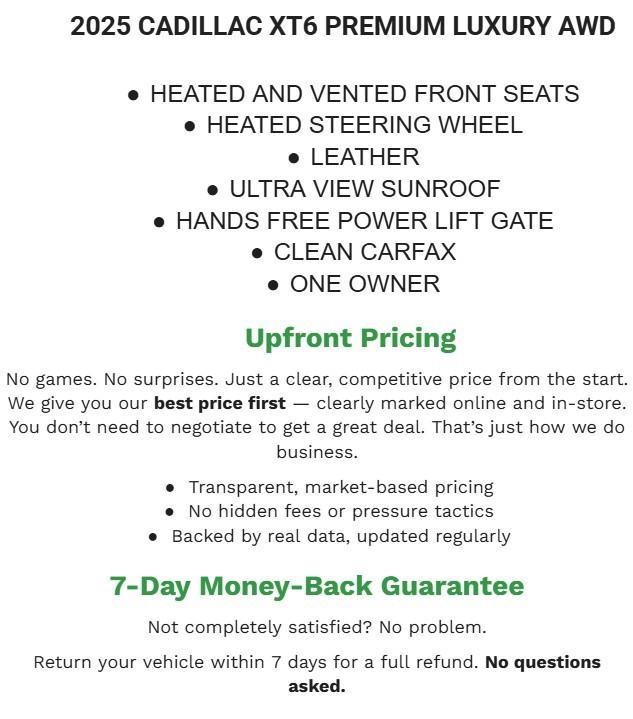 used 2025 Cadillac XT6 car, priced at $39,865