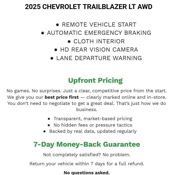 used 2025 Chevrolet TrailBlazer car, priced at $21,927