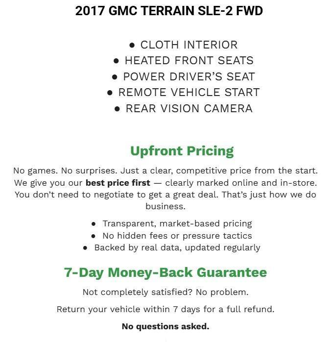 used 2017 GMC Terrain car, priced at $12,380