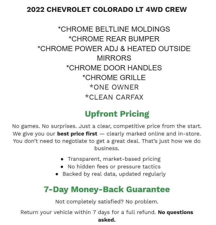 used 2022 Chevrolet Colorado car, priced at $28,137