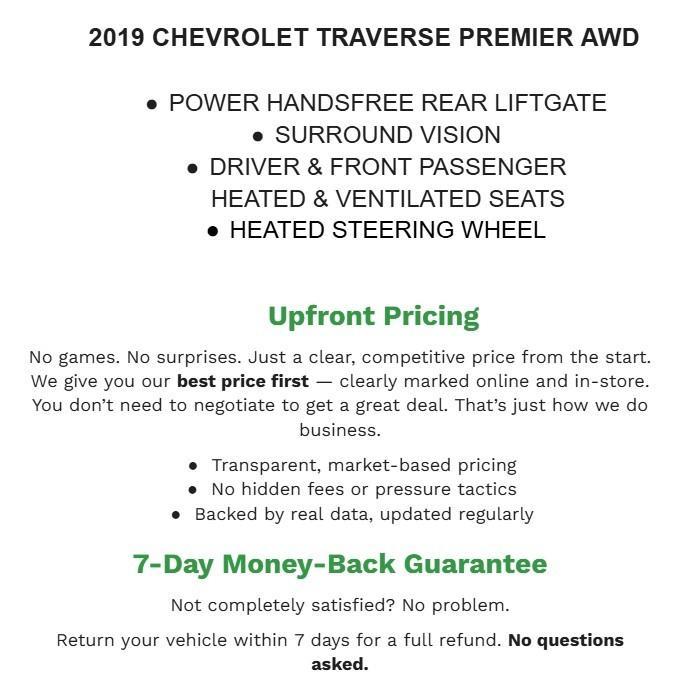used 2019 Chevrolet Traverse car, priced at $25,196
