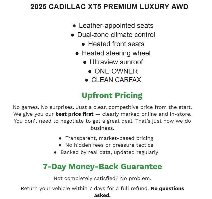 used 2025 Cadillac XT5 car, priced at $40,417