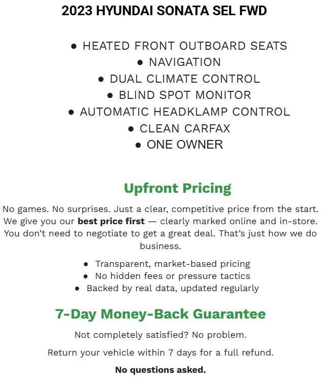 used 2023 Hyundai Sonata car, priced at $20,825