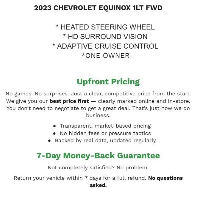 used 2023 Chevrolet Equinox car, priced at $19,524