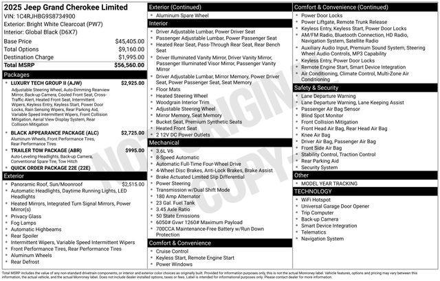 new 2025 Jeep Grand Cherokee car, priced at $47,310