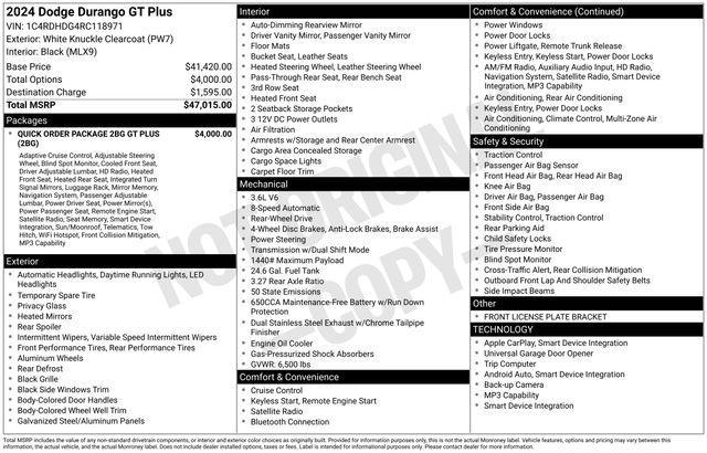 used 2024 Dodge Durango car, priced at $27,684