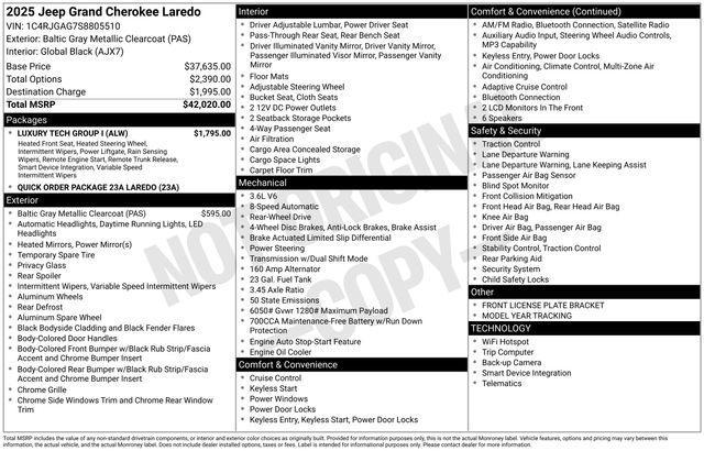 new 2025 Jeep Grand Cherokee car, priced at $33,270