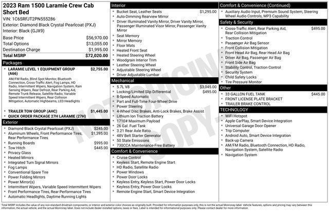 used 2023 Ram 1500 car, priced at $40,988