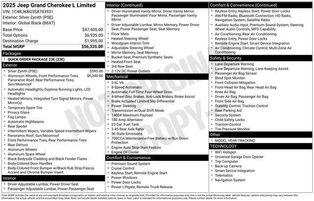 new 2025 Jeep Grand Cherokee L car, priced at $46,335