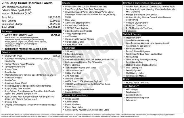 new 2025 Jeep Grand Cherokee car, priced at $33,270