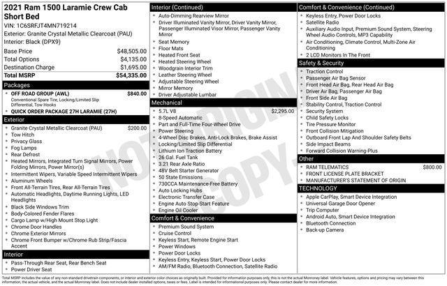 used 2021 Ram 1500 car, priced at $34,497