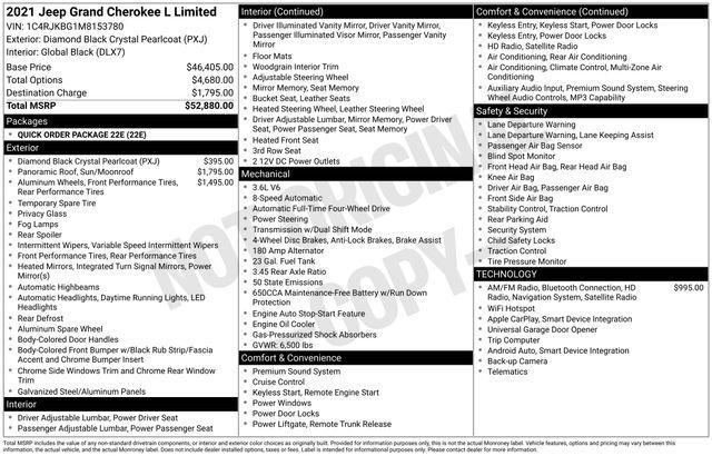 used 2021 Jeep Grand Cherokee L car, priced at $27,590