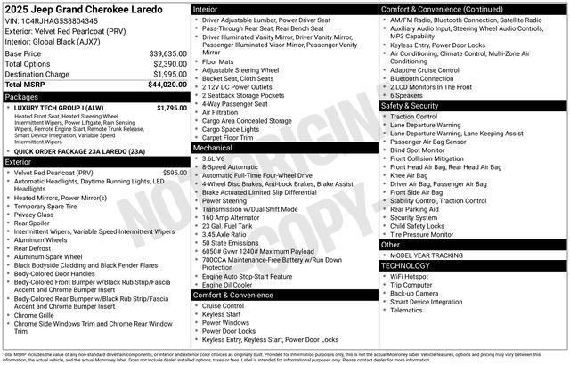 new 2025 Jeep Grand Cherokee car, priced at $35,270