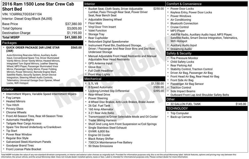 used 2016 Ram 1500 car, priced at $14,400